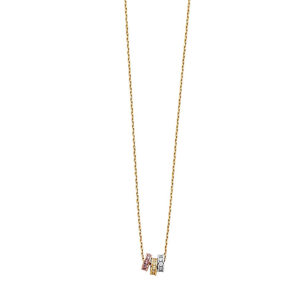 14K 3C Light Hanging Necklace (NK72)