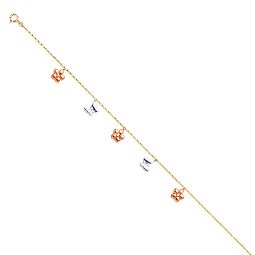 14K 3C Hanging Charm Bracelet &amp; Anklet