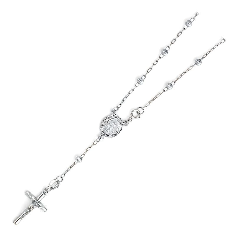 14KW 3mm Moon Cut Ball Rosary Bracelet