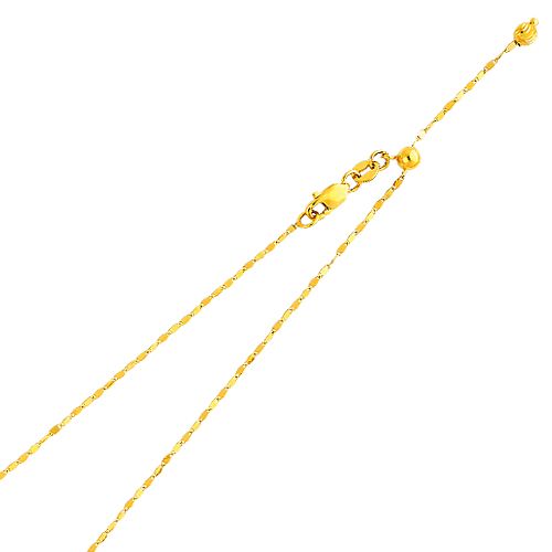 14KY 1.1mm Adjustable Twist Mirror Chain - 20&quot;