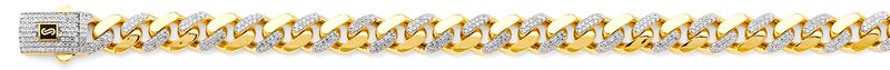 14K 2T 9.5mm Monaco Curb with CZ Link Chain