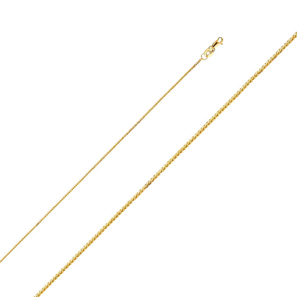 14KY 0.8mm Square Wheat Chain