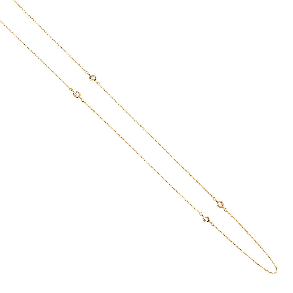 14KY CZ Bazel by The Yard Necklace - 17+1