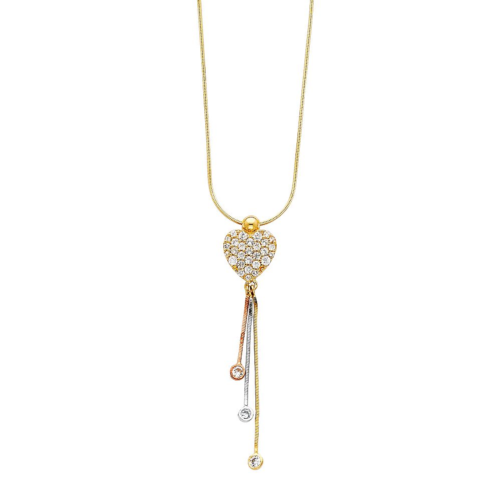 14K 3C Light Hanging Necklace (NK77)