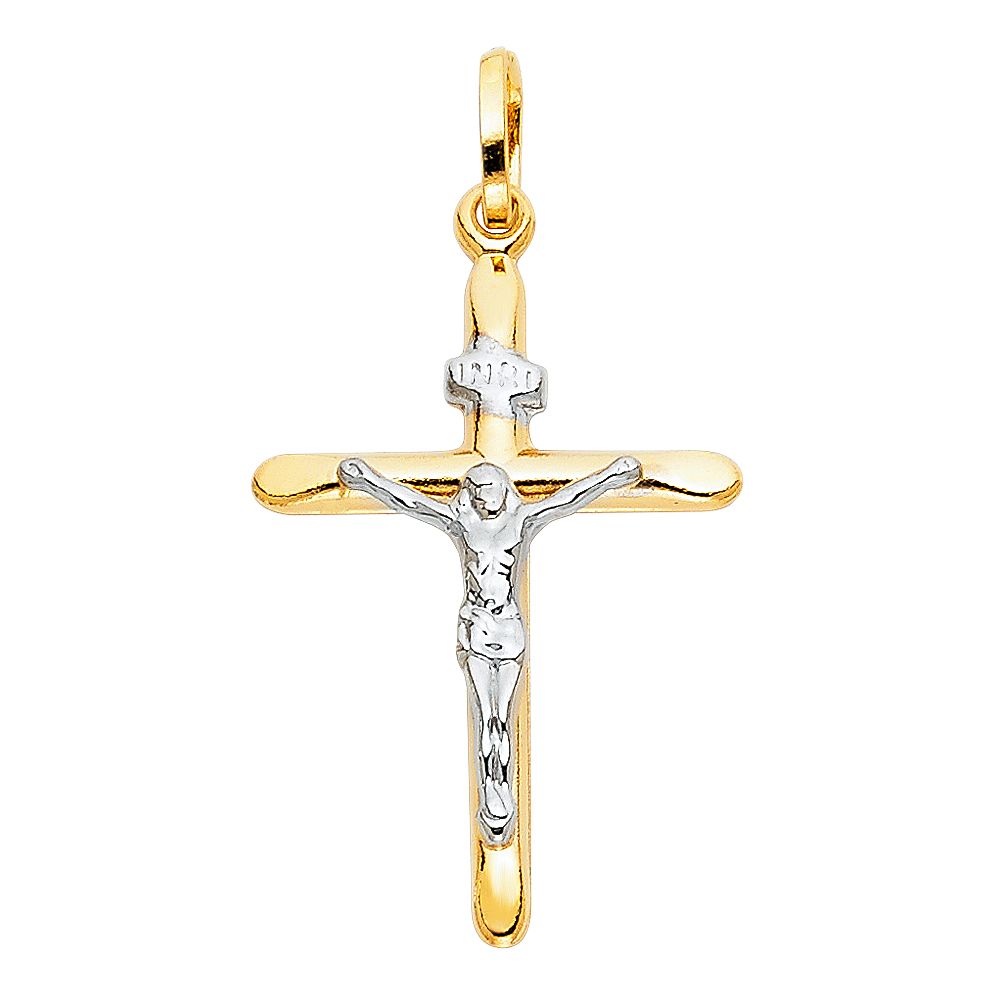 14K 2T Laminated Crucufix (20X35mm)