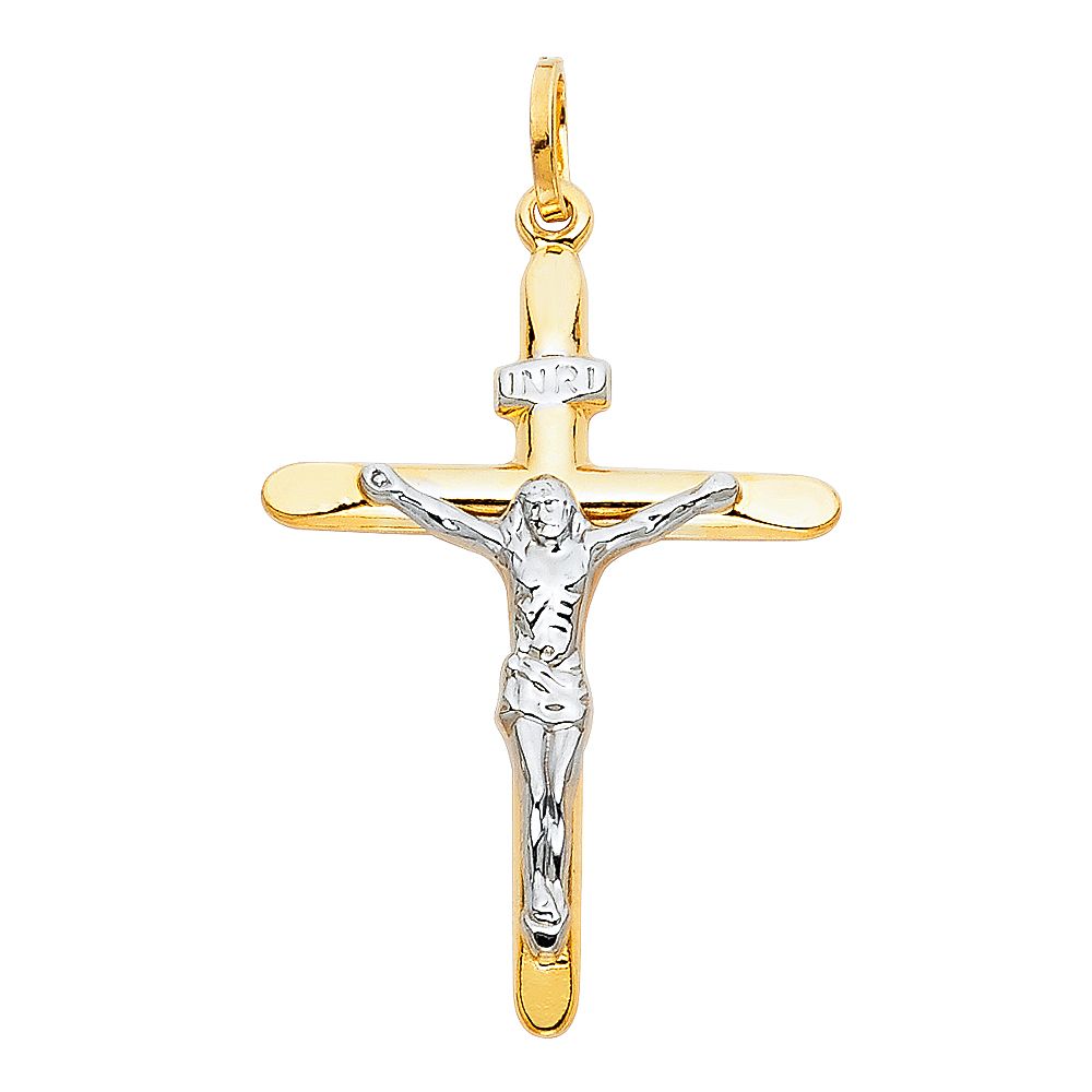 14K 2T Laminated Crucufix (25X45mm)