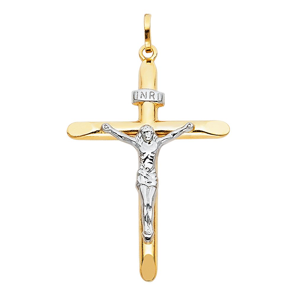 14K 2T Laminated Crucufix (30X50mm)