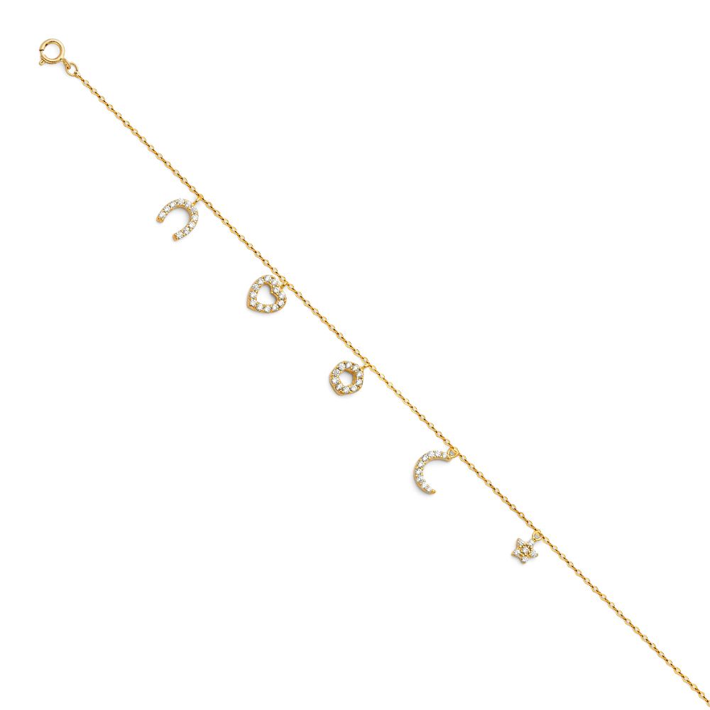 14KY Light CZ Bracelet &amp; Anklet
