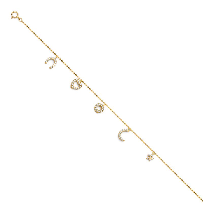 14KY Light CZ Bracelet &amp; Anklet