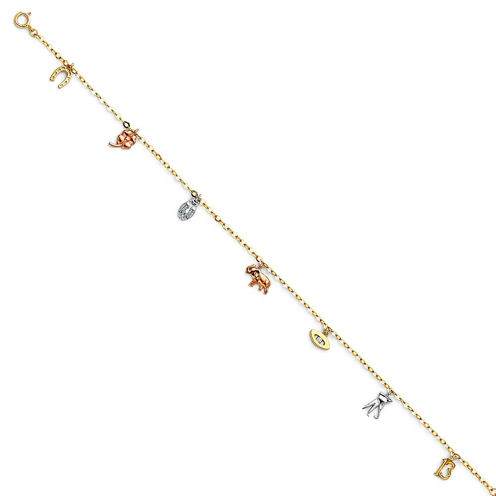 14K 3C Lucky Bracelet &amp; Anklet
