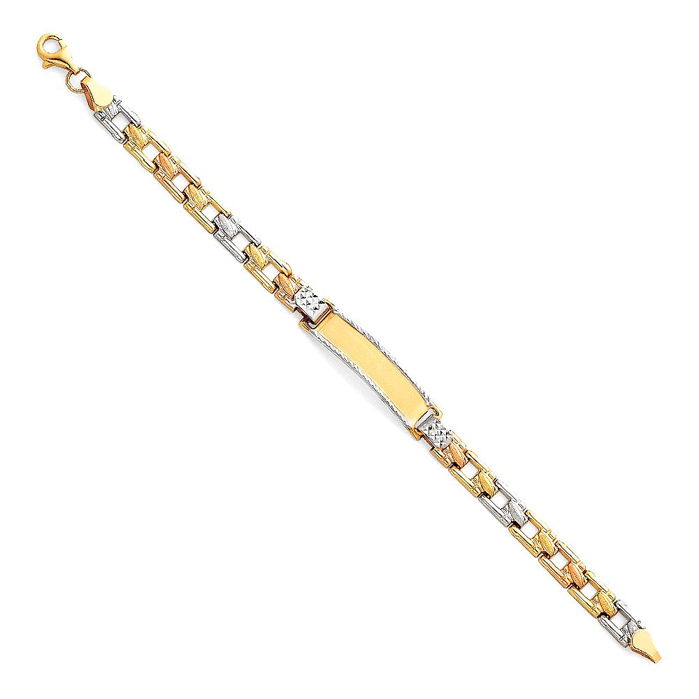 14K 3C Light Stampato ID Bracelet for Junior