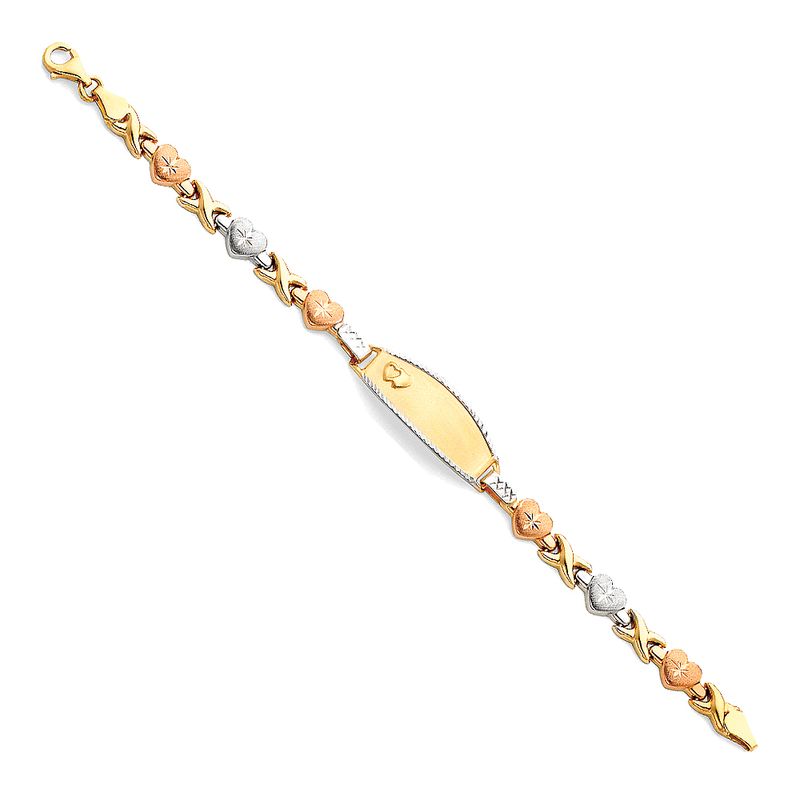 14K 3C Light Stampato ID Bracelet for Junior