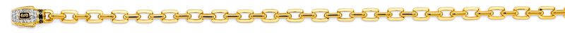 14K 2T 5mm Monaco Cable with CZ Lock Chain