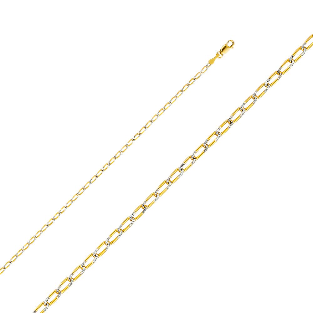 14KY 2.2mm Open Figaro 1/1 WP Chain