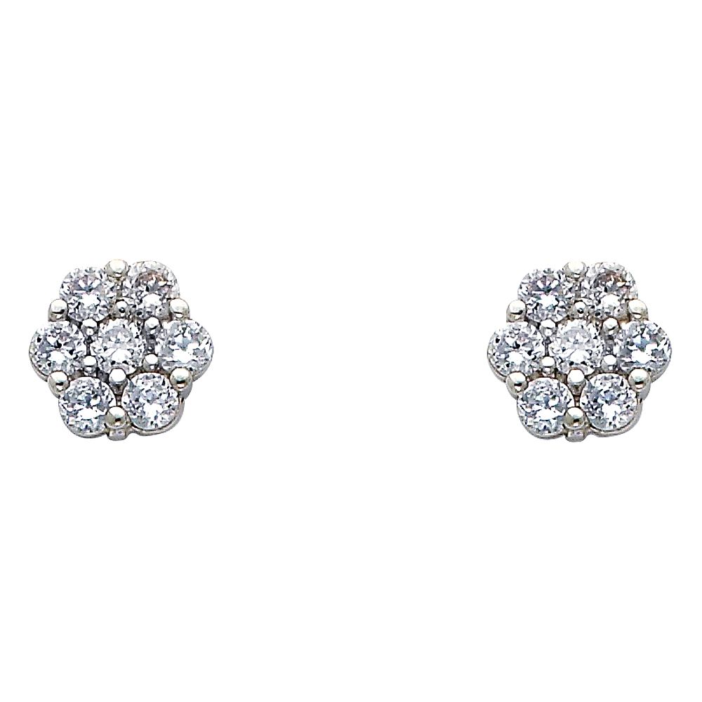 14KW CZ Earrings (ER322W)