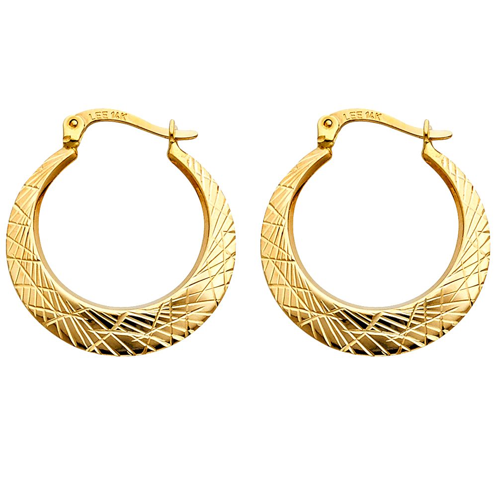 14KY DC Moon Shape Hollow Earrings (22mm)