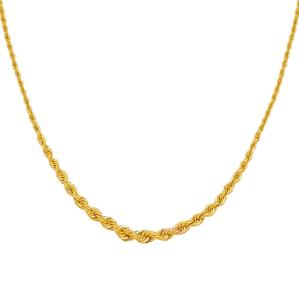 14KY Gradated Hollow Rope Necklace