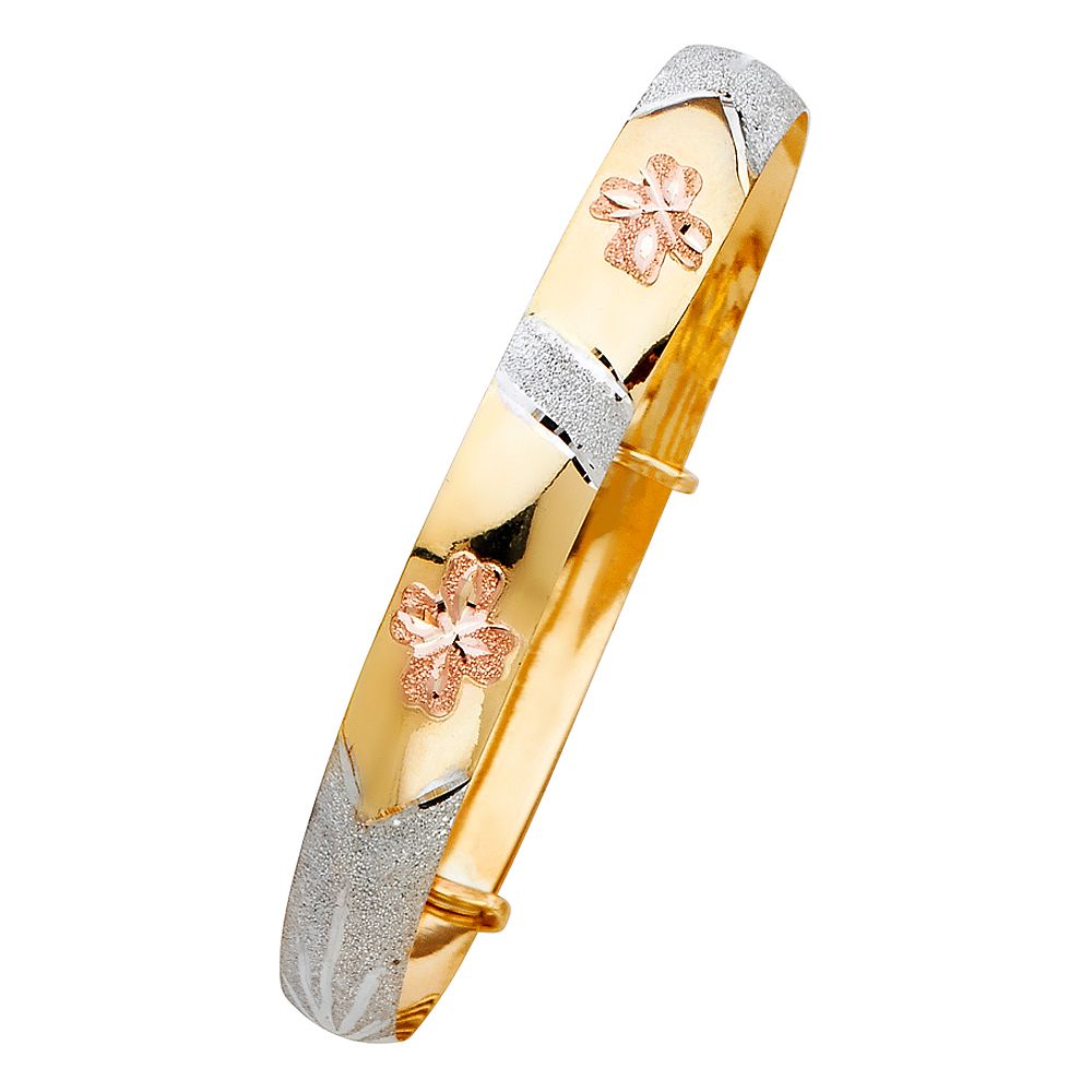 14K 3C Adjustable Bangle