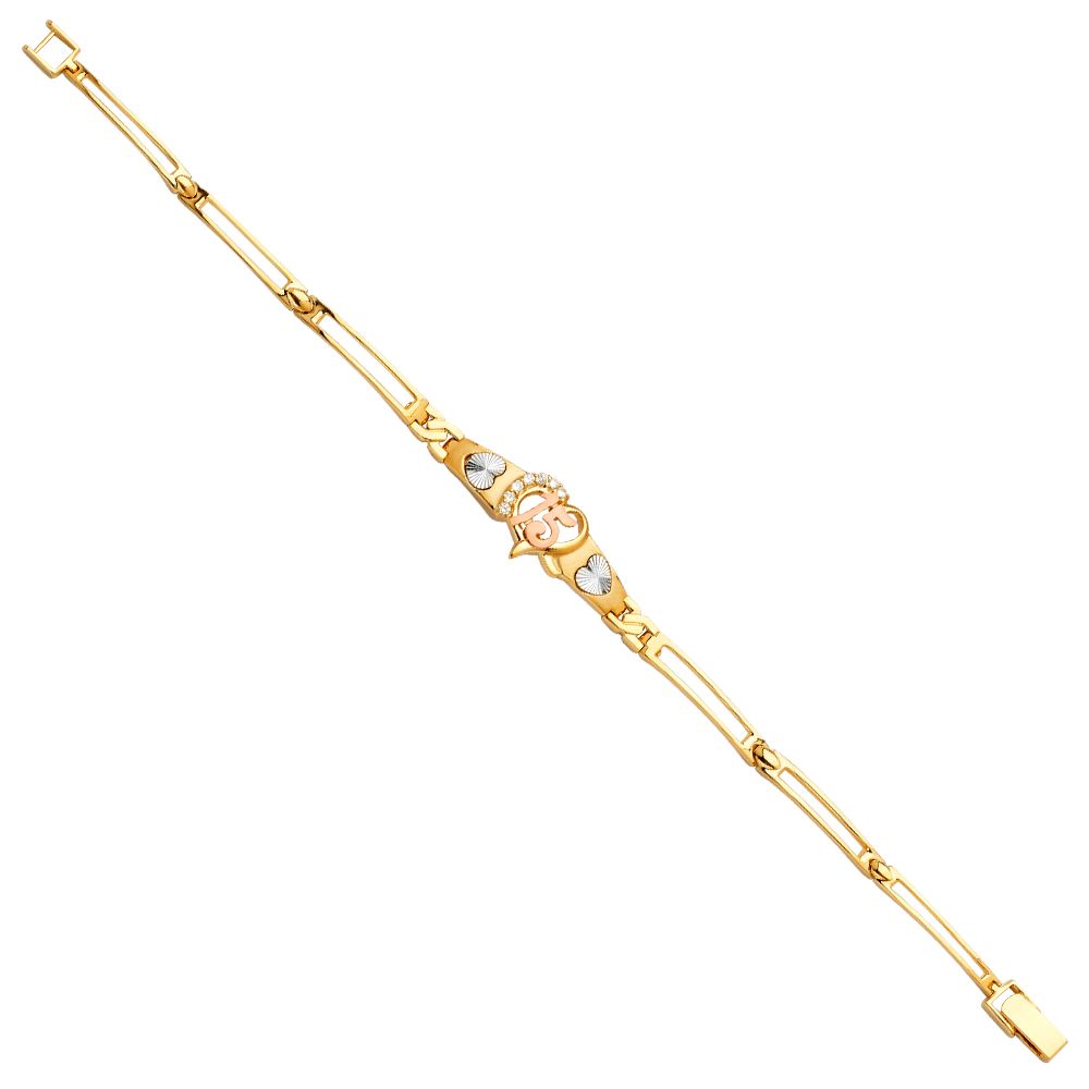 14K 3C 15 Years ID Bracelet