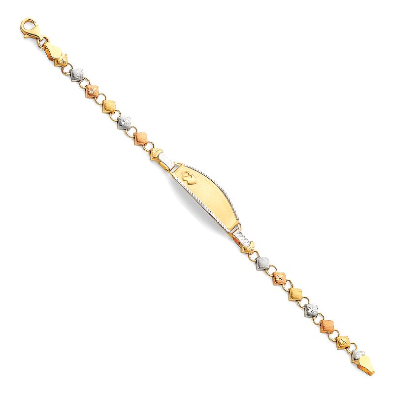 14K 3C Light Stampato ID Bracelet for Junior