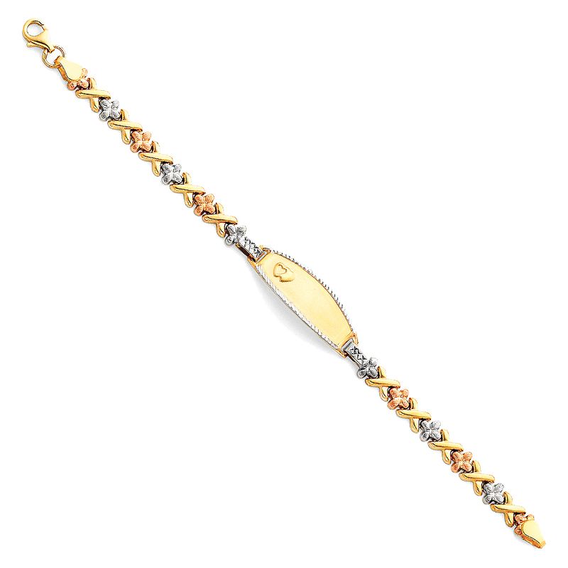 14K 3C Light Stampato ID Bracelet for Junior