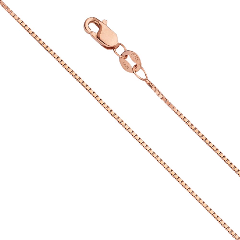 14K Pink 0.8mm Box Chain
