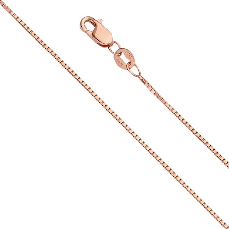 14K Pink 0.8mm Box Chain