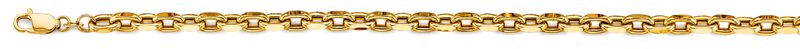 14KY 5.2mm Hollow Oval Rolo Chain