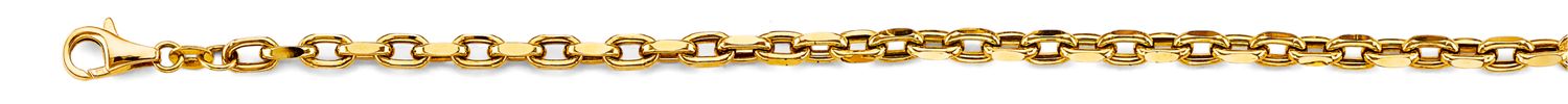 14KY 4.1mm Hollow Oval Rolo Chain