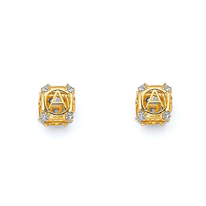 14K 2T Initial Slider Charm Charm for Mix&amp;Match Bracelet