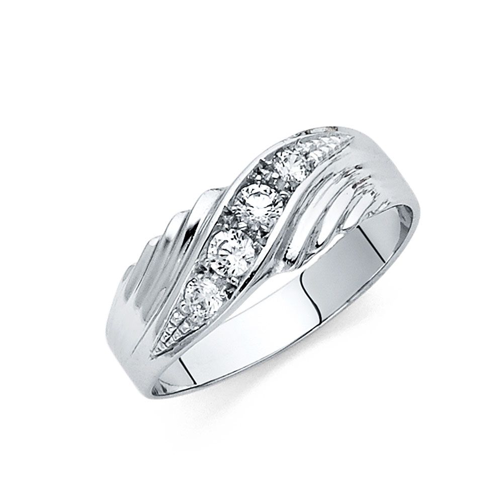 14KW CZ Men&#39;s Wedding Band (RG163)
