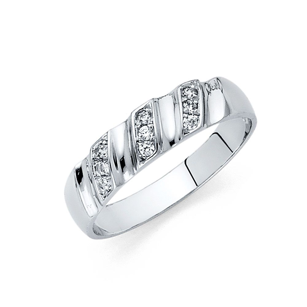 14KW CZ Men&#39;s Wedding Band (RG165)