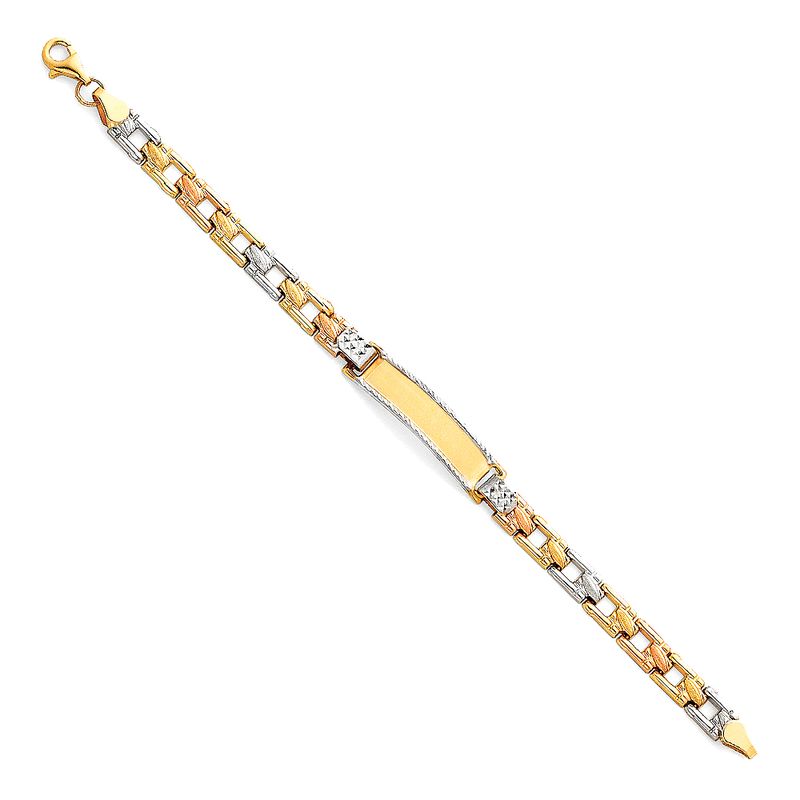 14K 3C Light Stampato ID Bracelet for Junior