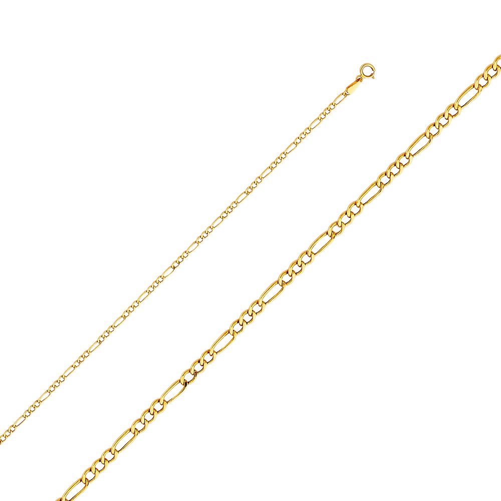 14KY 1.9mm Hollow Figaro 3+1 Chain