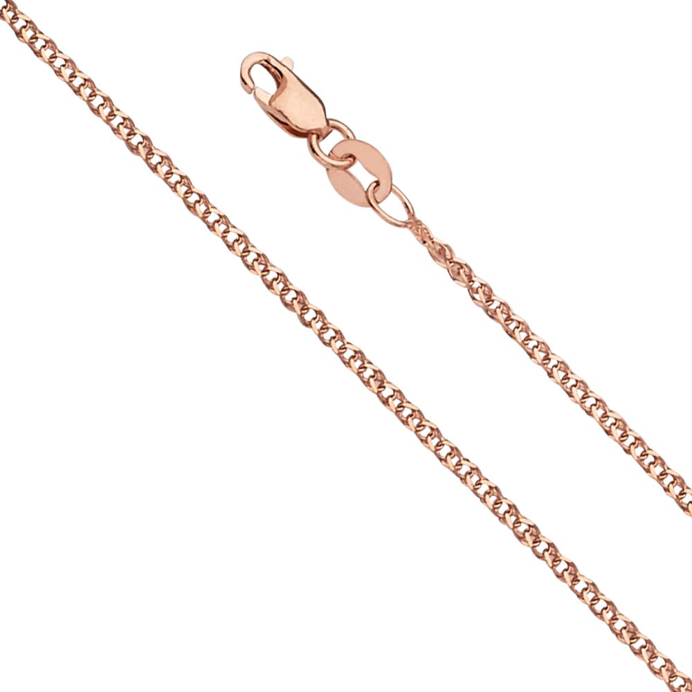 14K Pink 1.5mm Flat Wheat 025