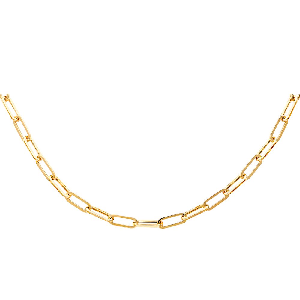 14KY 5.5mm Hollow Paperclip Necklace Chain - 18&quot;