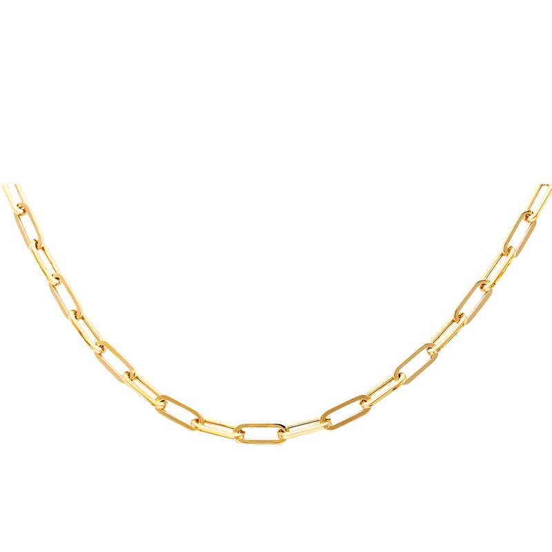 14KY 4.0mm Hollow Paperclip Necklace Chain - 18&quot;