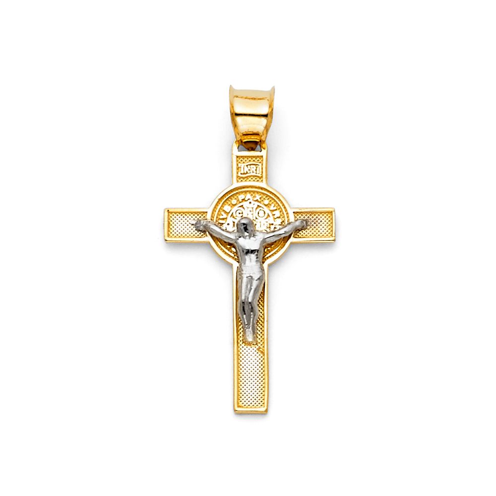 14K 2T Crucufix Cross Small (15X30mm)