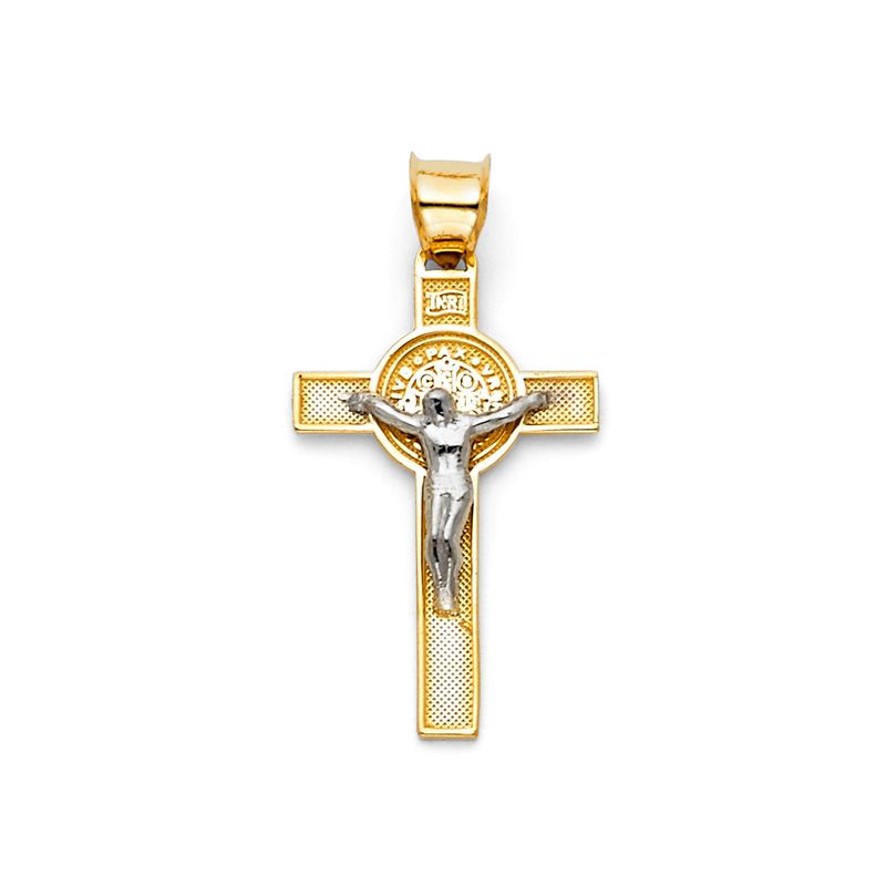 14K 2T Crucufix Cross Small (15X30mm)