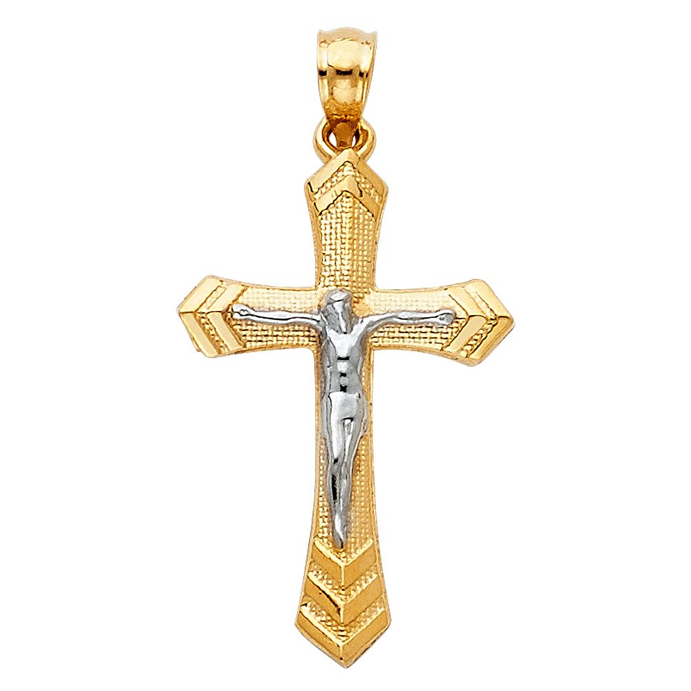 14K 2T Passion Crucufix (15X30mm)