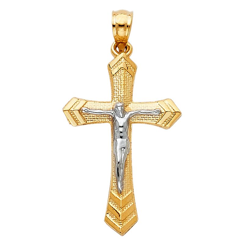 14K 2T Passion Crucufix (15X30mm)