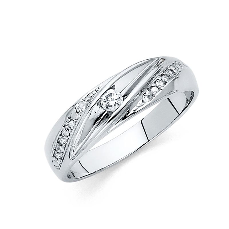 14KW CZ Men&#39;s Wedding Band (RG167)