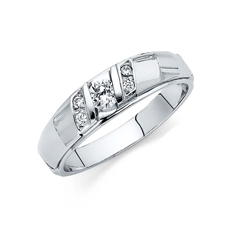 14KW CZ Men&#39;s Wedding Band (RG171)