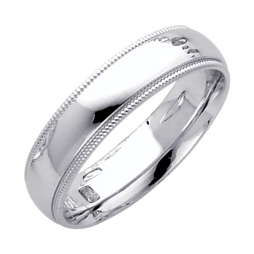 14KW 5mm Milgrain Comfort Wedding Band
