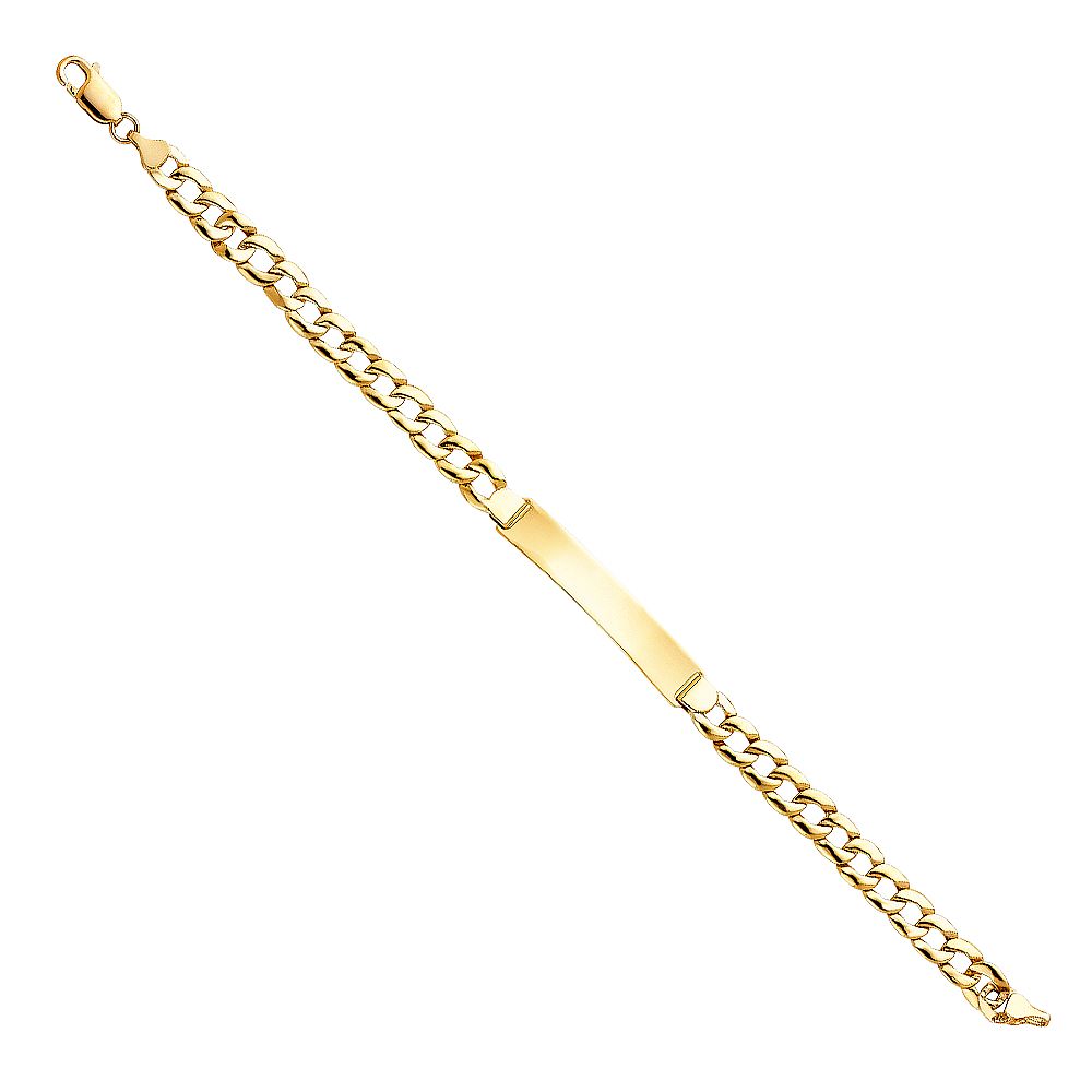 14KY Stamp Cuban Link ID Bracelet