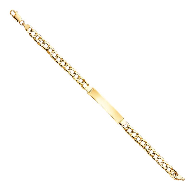 14KY Stamp Cuban Link ID Bracelet