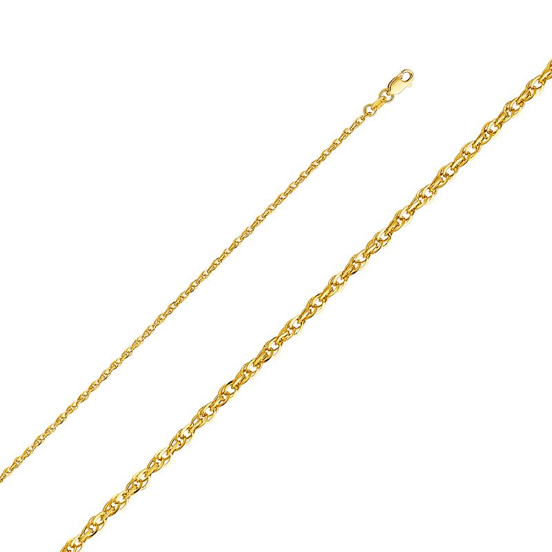 14KY 2.2mm Double Link Hollow Rope Chain