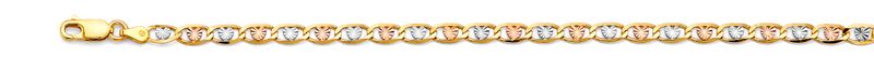 14K 3C 4.2mm Heart Valentino Star DC Chain