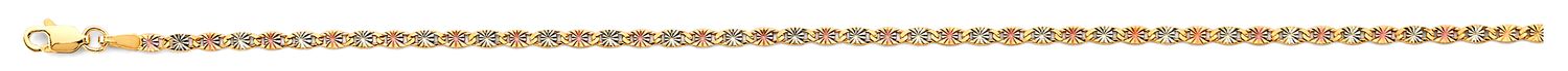 14K 3C 2.3mm Flat Valentino Star DC Chain