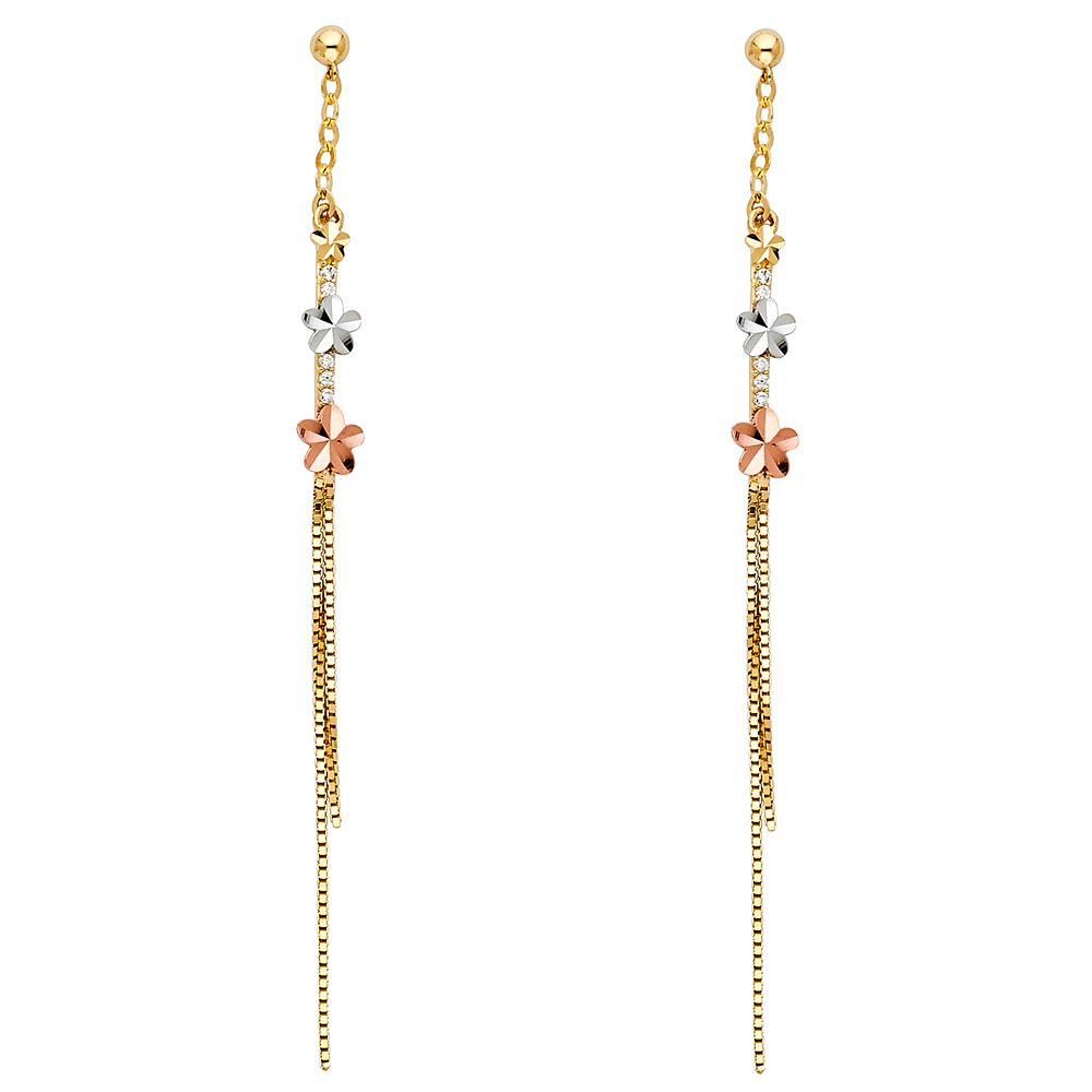 14K 3C Dangling Earrings